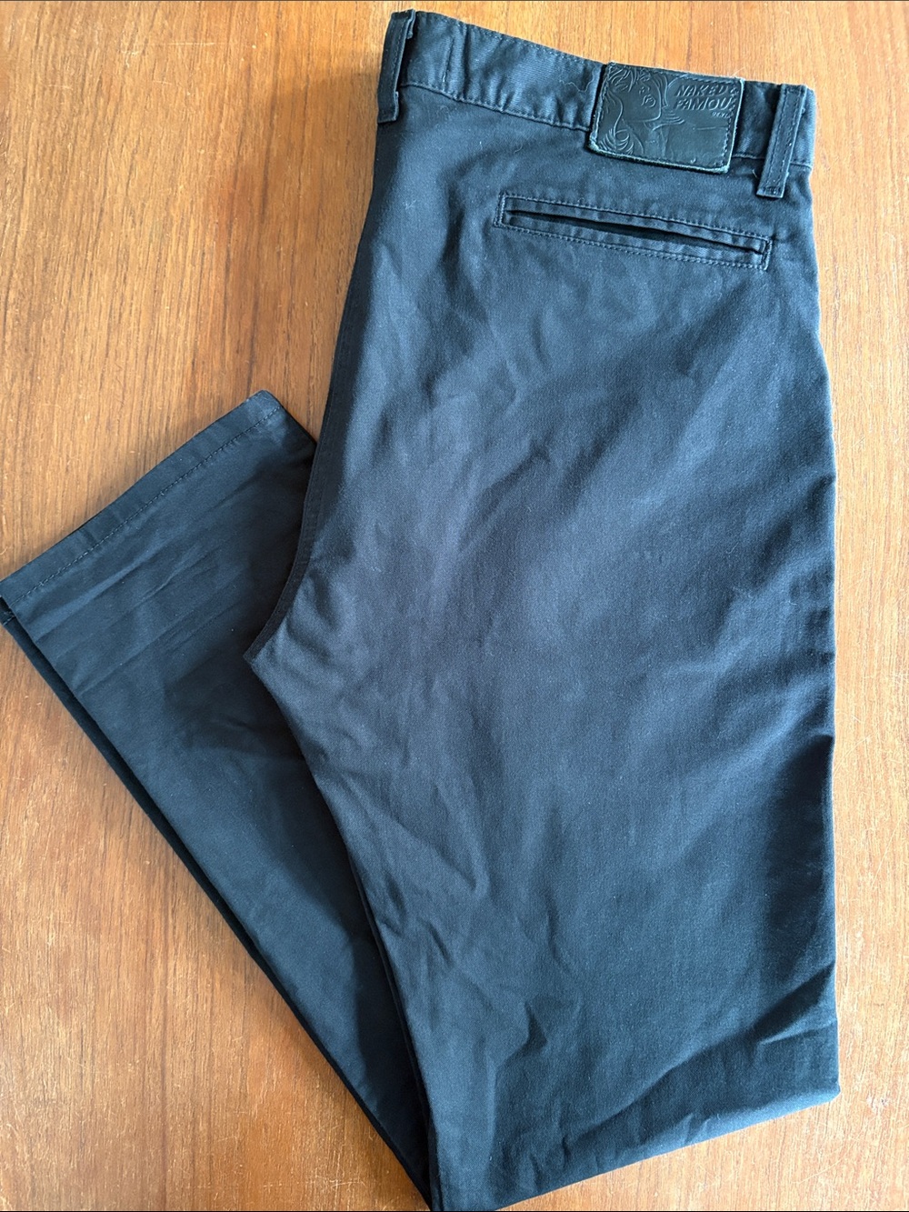 😍Naked & Famous Black stretch Chino 😍36x32  made in🇨🇦